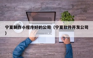东莞宁夏制作小程序好的公司（宁夏软件开发公司）